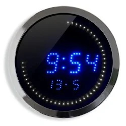 Horloge LED T° et date 30cm