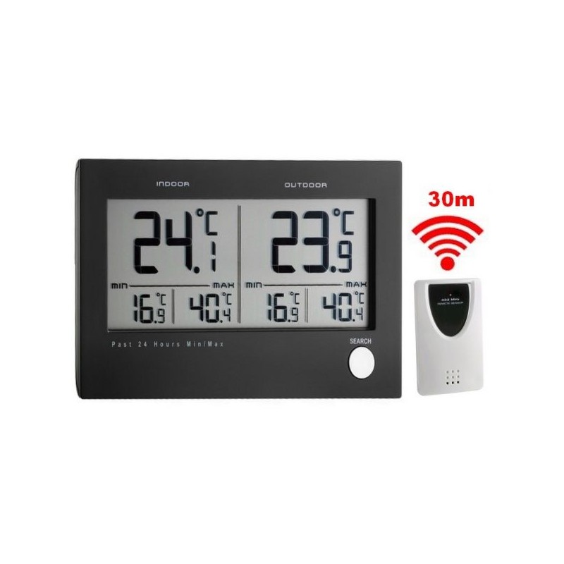 Thermomètre digital intérieur/extérieur 2 canaux sans fil